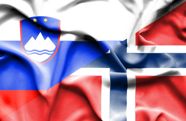 istock Waving flag of Norway and Slovenia 670170256