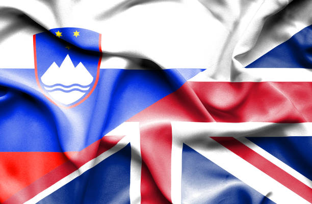 istock Waving flag of United Kingdom and Slovenia 670170470