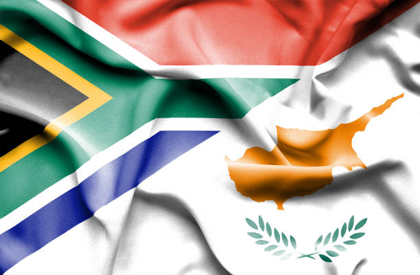 istock Waving flag of Cyprus and South Africa 670170700