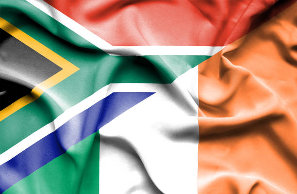 waving flag of ireland and south africa - ireland south africa 幅插畫檔、美工圖案、卡通及圖標