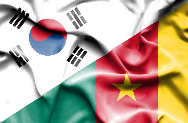 istock Waving flag of Cameroon and South Korea 670171308