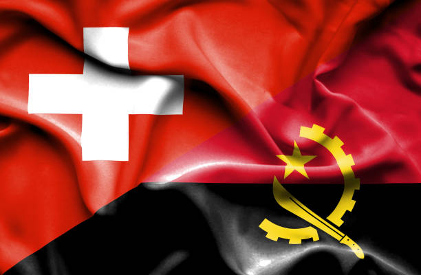 istock Waving flag of Angola and Switzerland 670173238