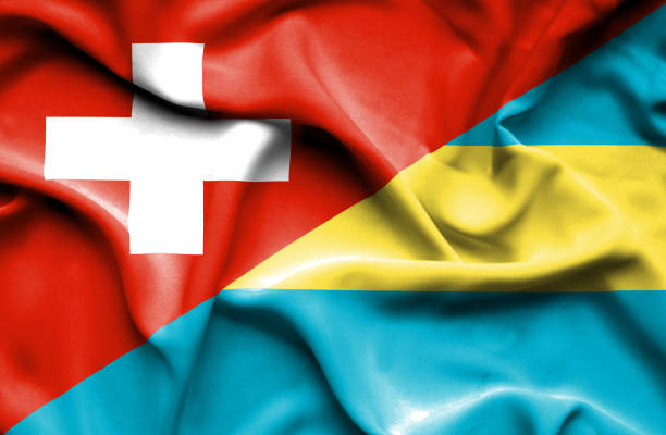 istock Waving flag of Bahamas and Switzerland 670174448