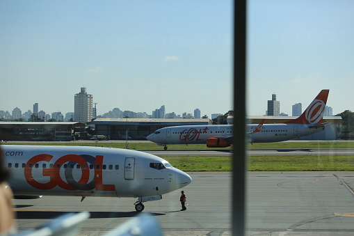São Paulo, Brazil, February 11, 2017: Gol Airline's Boeing is seen in the courtyard of Congonhas Airport in the city of Sao Paulo (Brazil).. (ISTOCK / Joá Souza).