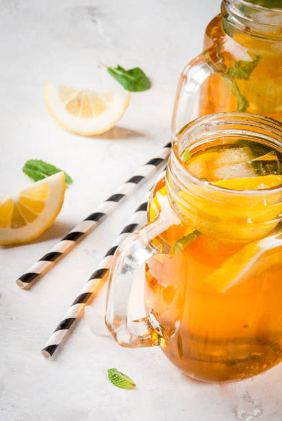 istock Chilled summer tea with mint and lemon 670187398