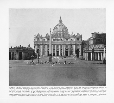 Antique Italian Photograph: St. Peter’s, Rome, Italy, 1893. Source: Original edition from my own archives. Copyright has expired on this artwork. Digitally restored.