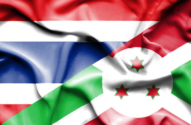 istock Waving flag of Burundi and Thailand 670189052