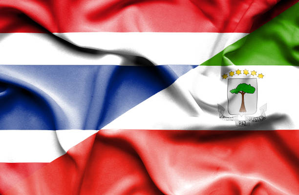 istock Waving flag of Equatorial Giuinea and Thailand 670189148