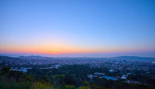 istock Barcelona's sunrise a foggy day 670191350