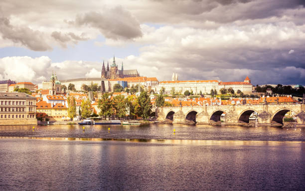 istock Beautiful panorama view of Prague and its architecture 670195492