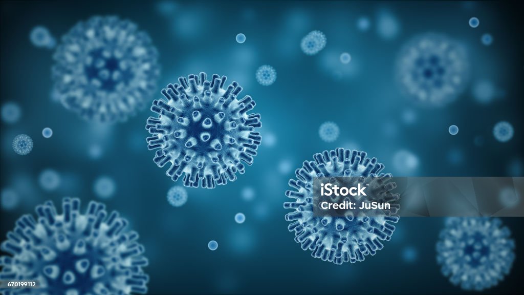 Bacterial cell or virus, 3d generated view from microscope. Virus Stock Photo