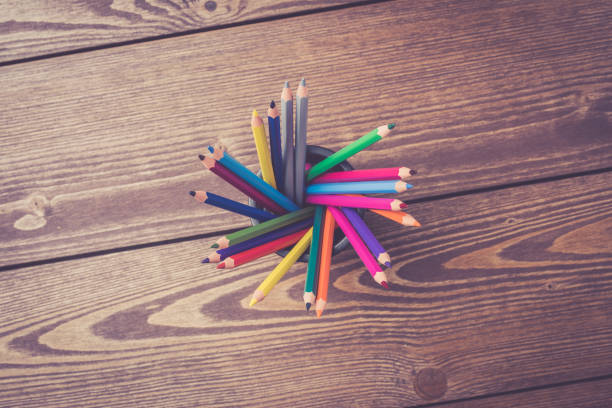 istock Bunch of colorful pencils 670199268