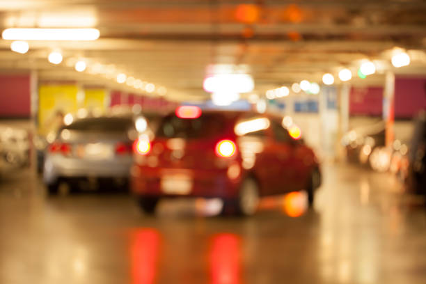 istock Abstract blur car parking lot for background 670201800