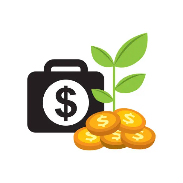 Vector illustration of profit and money design