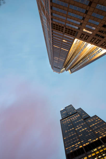istock Looking up Willis Tower Chicago skyscrapers 670236814