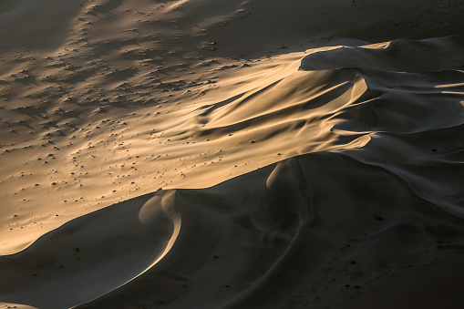 Aerial of Maspalomas sand dunes, Gran Canaria
