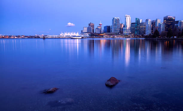 istock Vancouver skyline in blue hour, Canada 670243396