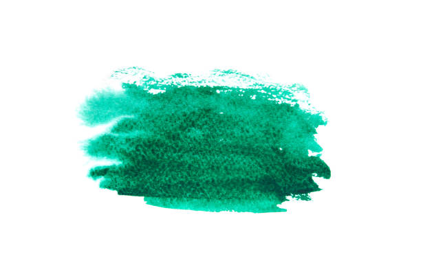 istock Green brush stroke isolated on background 670259122