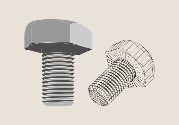 Thread Wireframe 170+ Screw Thread Drawing Illustrations, Royalty-Free Vector Graphics ...