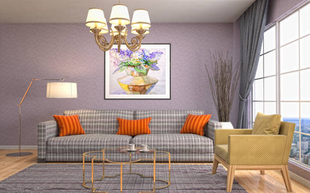 istock Interior living room. 3d illustration 670264334