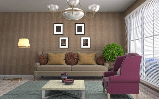 istock Interior living room. 3d illustration 670264382