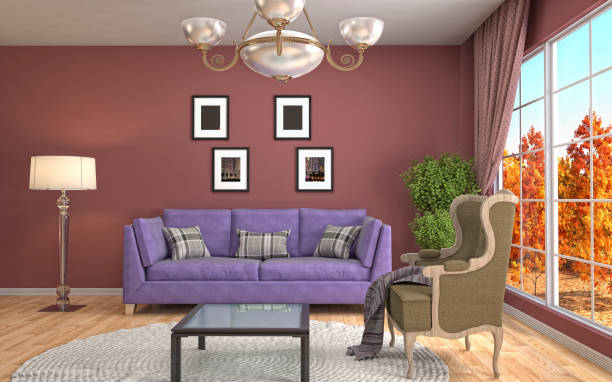 istock Interior living room. 3d illustration 670264474