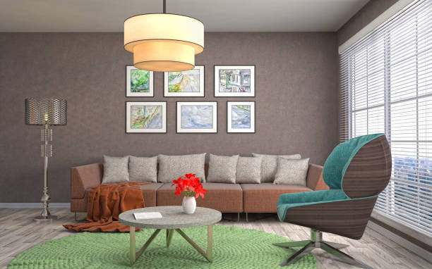istock Interior living room. 3d illustration 670264524