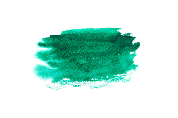 istock Green brush stroke isolated on background 670265136
