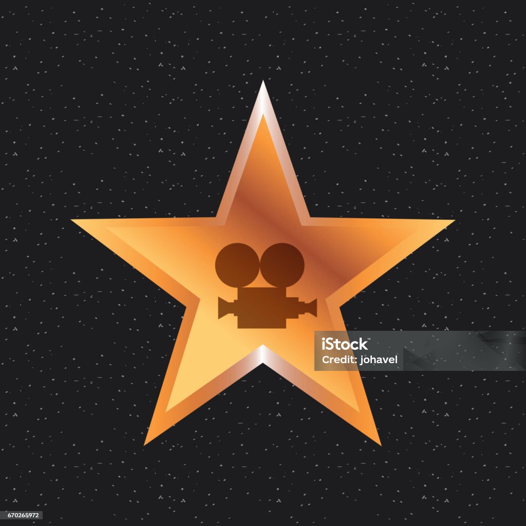 actors awards design star with video recorder icon over background. colorful design. vector illustration Hollywood - California stock vector