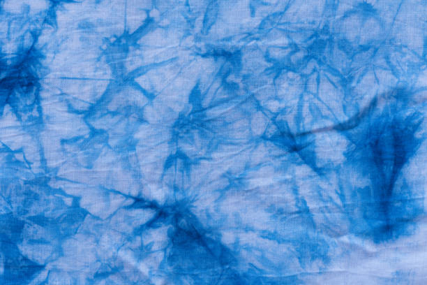 istock Dyed indigo fabric background and textured 670266752