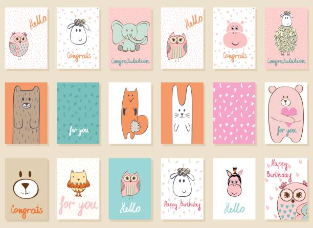 illustrazioni stock, clip art, cartoni animati e icone di tendenza di carta artistica vettoriale - baby congratulating toy birthday