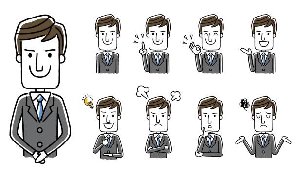 Male businessman: set, variation Male businessman: set, variation 仕事 stock illustrations