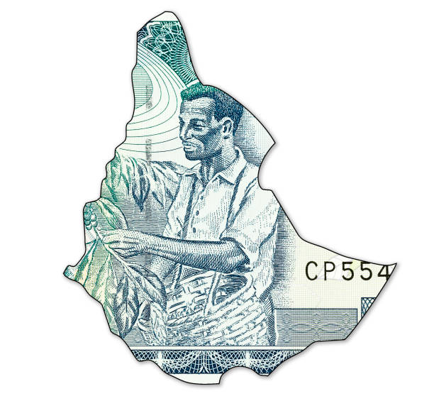 istock 5 ethiopian birr note obverse  in shape of ethiopia 670280878
