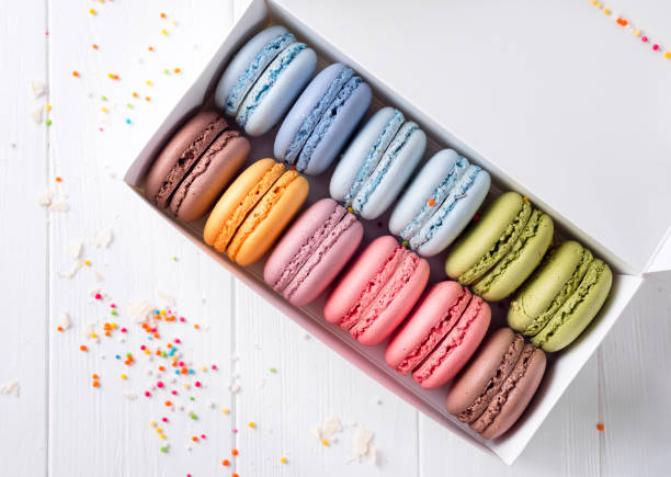 istock Colorful macaroons. Sweet macarons 670294352