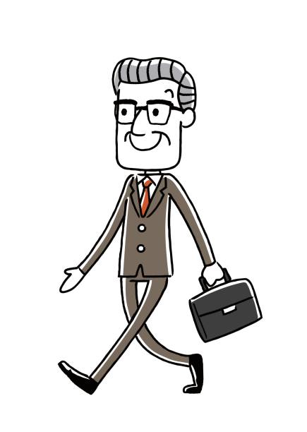 Senior businessman: walking Senior businessman: walking 余裕 stock illustrations