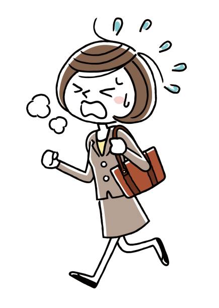 Business woman: to run Business woman: to run 汗 stock illustrations