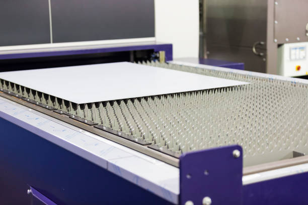istock CNC laser cutting metal sheet 670313950