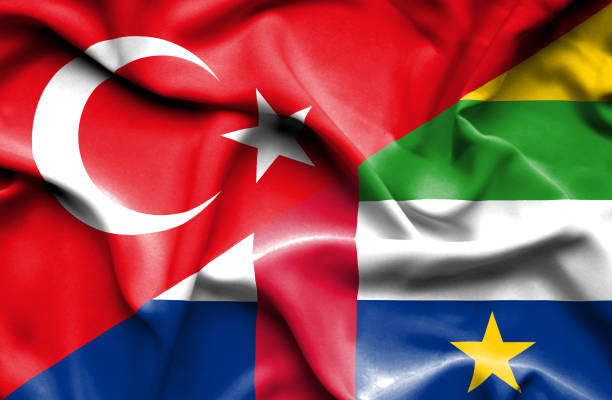 istock Waving flag of Central African Republic and Turkey 670314056