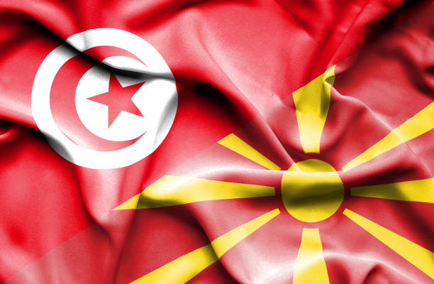 istock Waving flag of Macedonia and Tunisia 670314184