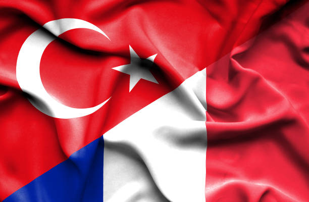 istock Waving flag of France and Turkey 670314272