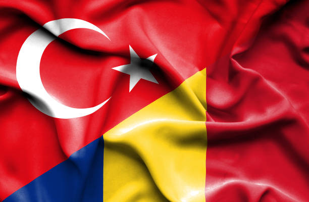 istock Waving flag of Romania and Turkey 670314702
