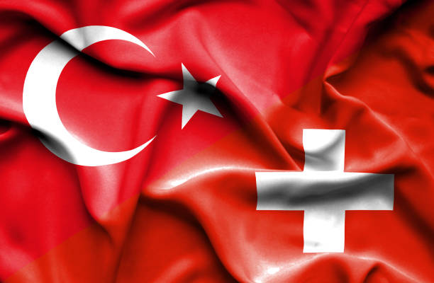 istock Waving flag of Switzerland and Turkey 670314820