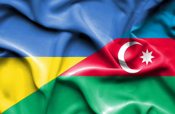 istock Waving flag of Azerbajan and Ukraine 670319668