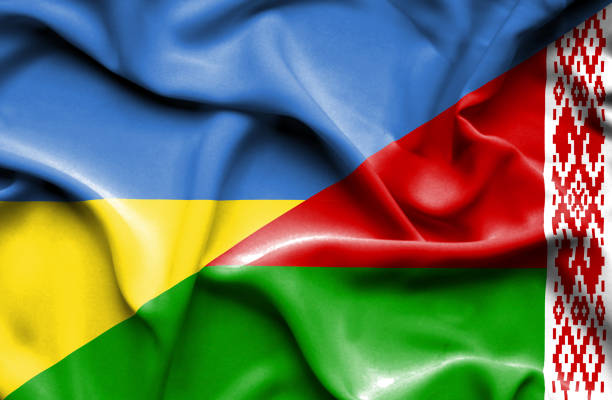 istock Waving flag of Belarus and Ukraine 670319672
