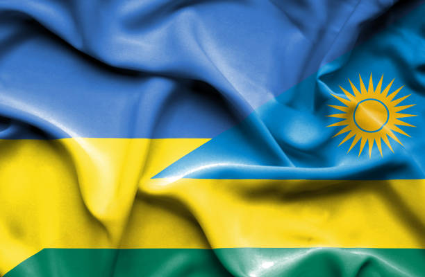 istock Waving flag of Rwanda and Ukraine 670320170