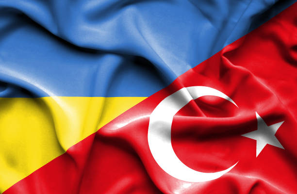 istock Waving flag of Turkey and Ukraine 670320288