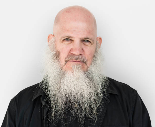 istock Men Adult Long Beard Bald Head Thoughtful 670321798