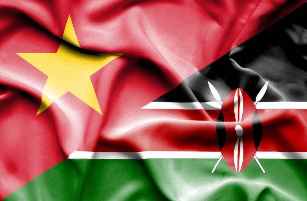 istock Waving flag of Kenya and Vietnam 670324152