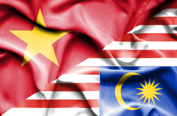 istock Waving flag of Malaysia and Vietnam 670324202