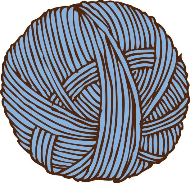 Vector illustration of Blue Hank of Yarn